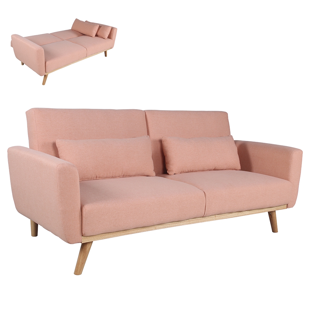 Sofá Cama Velvet BENZ Rosa